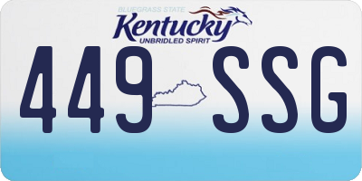KY license plate 449SSG