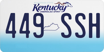 KY license plate 449SSH