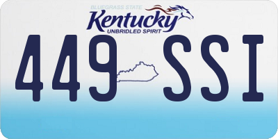 KY license plate 449SSI