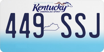 KY license plate 449SSJ