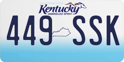 KY license plate 449SSK
