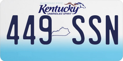 KY license plate 449SSN