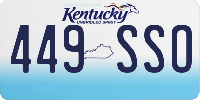 KY license plate 449SSO