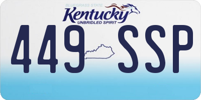 KY license plate 449SSP