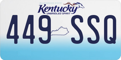 KY license plate 449SSQ