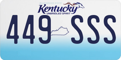 KY license plate 449SSS