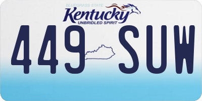 KY license plate 449SUW