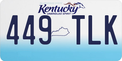 KY license plate 449TLK