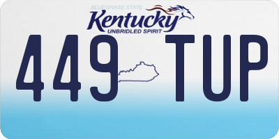 KY license plate 449TUP