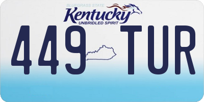 KY license plate 449TUR