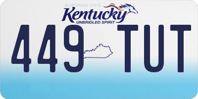 KY license plate 449TUT