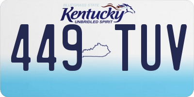 KY license plate 449TUV