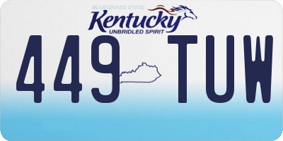 KY license plate 449TUW