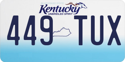 KY license plate 449TUX