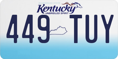 KY license plate 449TUY