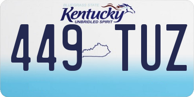 KY license plate 449TUZ