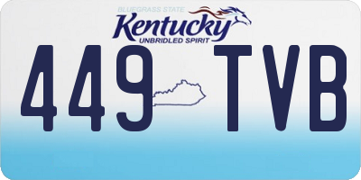 KY license plate 449TVB