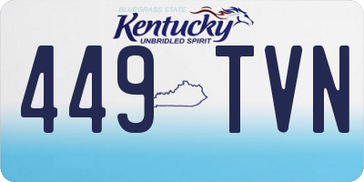 KY license plate 449TVN