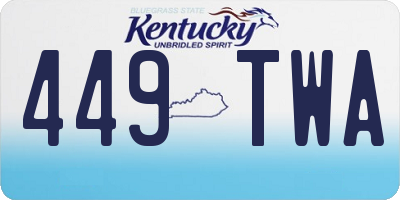KY license plate 449TWA