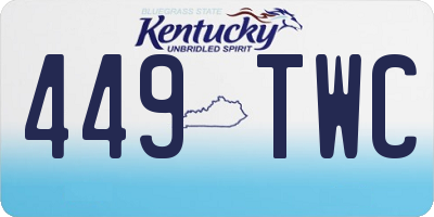 KY license plate 449TWC