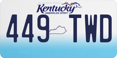 KY license plate 449TWD