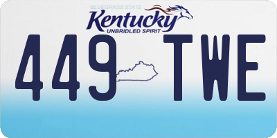 KY license plate 449TWE