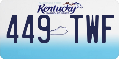 KY license plate 449TWF