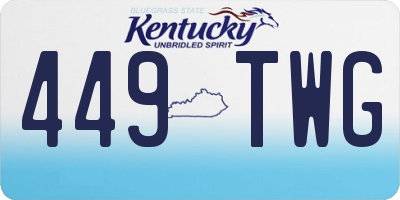 KY license plate 449TWG