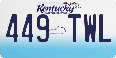 KY license plate 449TWL