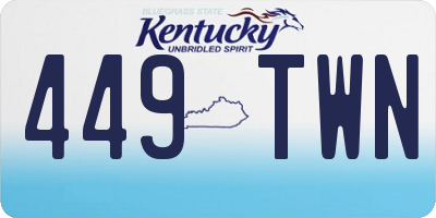 KY license plate 449TWN