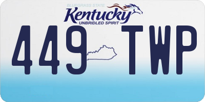 KY license plate 449TWP