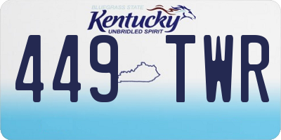 KY license plate 449TWR
