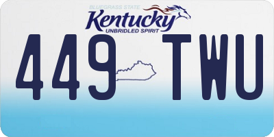 KY license plate 449TWU