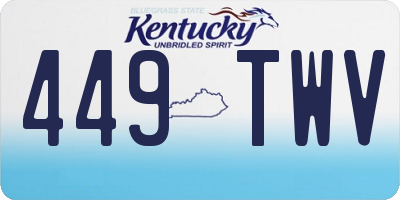KY license plate 449TWV