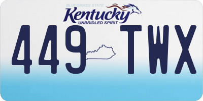 KY license plate 449TWX