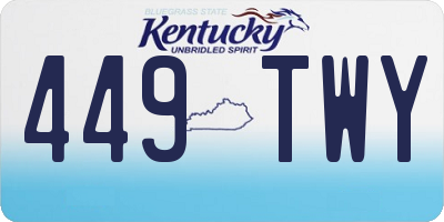 KY license plate 449TWY