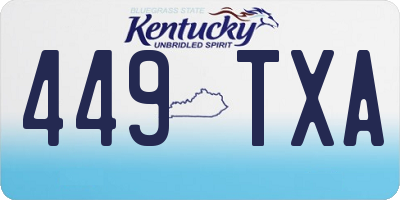 KY license plate 449TXA