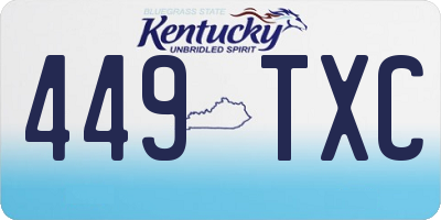 KY license plate 449TXC