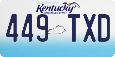 KY license plate 449TXD