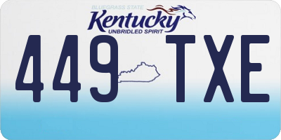 KY license plate 449TXE