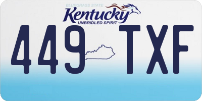 KY license plate 449TXF