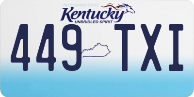 KY license plate 449TXI