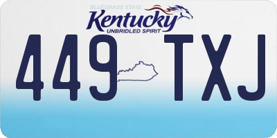 KY license plate 449TXJ