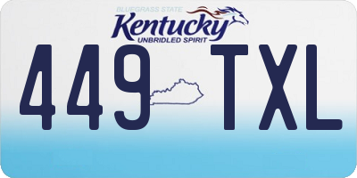 KY license plate 449TXL