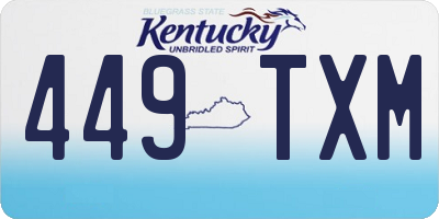 KY license plate 449TXM