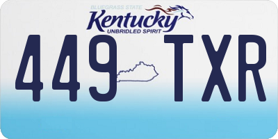 KY license plate 449TXR