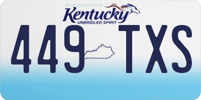 KY license plate 449TXS