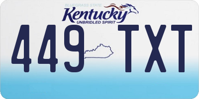 KY license plate 449TXT