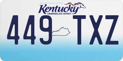 KY license plate 449TXZ