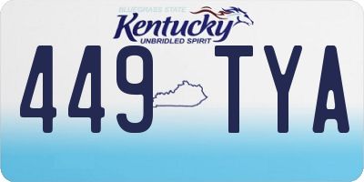 KY license plate 449TYA
